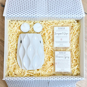 White Wave Wax Melt Burner Gift Box