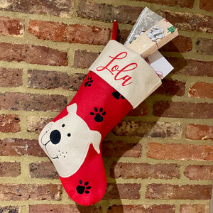 Cute Dog Christmas Stocking